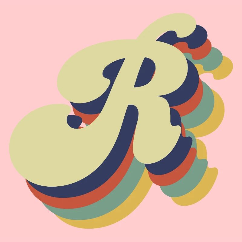 Retro-Buchstabe R