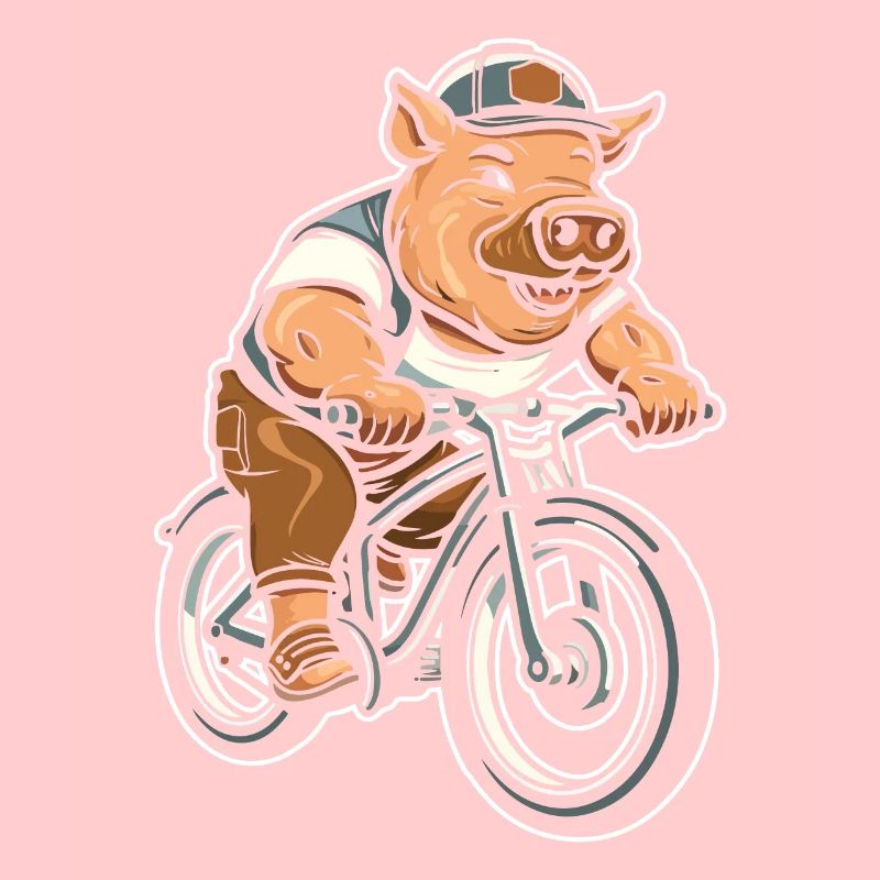 Schwein Schweinebauer Radfahren