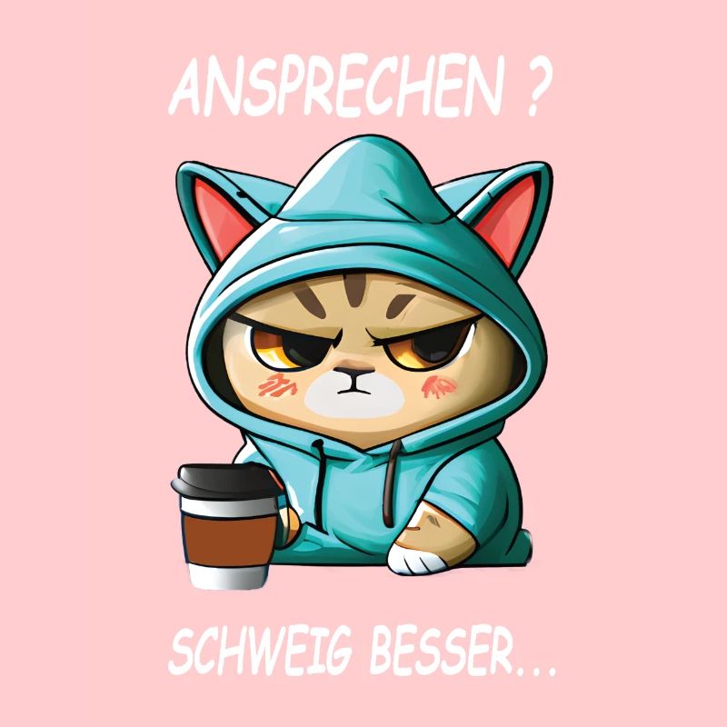 Ansprechen - Schweig besser Kaffee Spruch Katzen