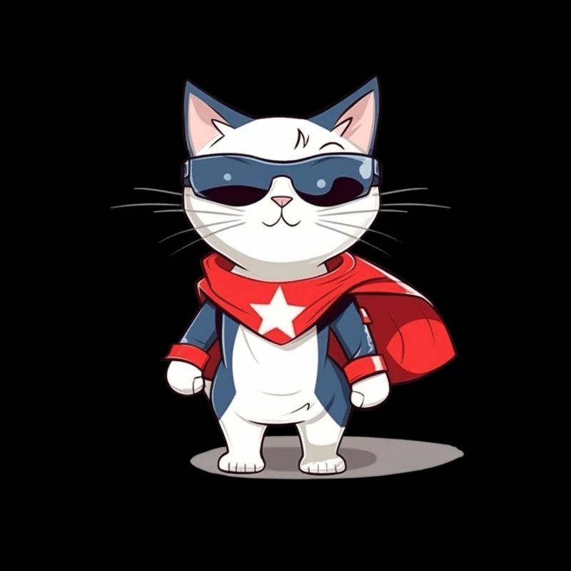 Chat héros mignon