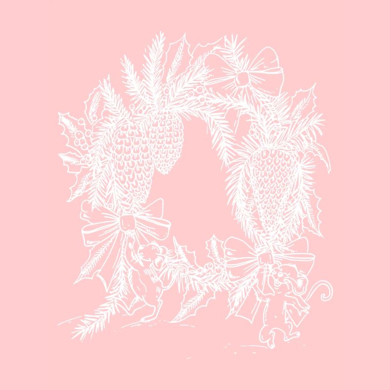 Christmas pine cone wreath white