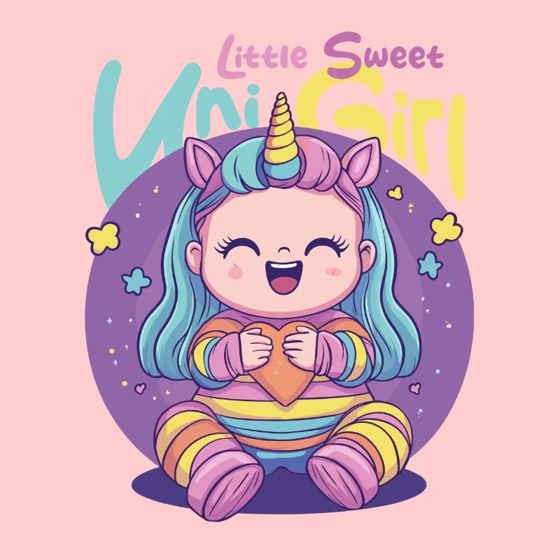 Süßes Mädchen mit Einhorn