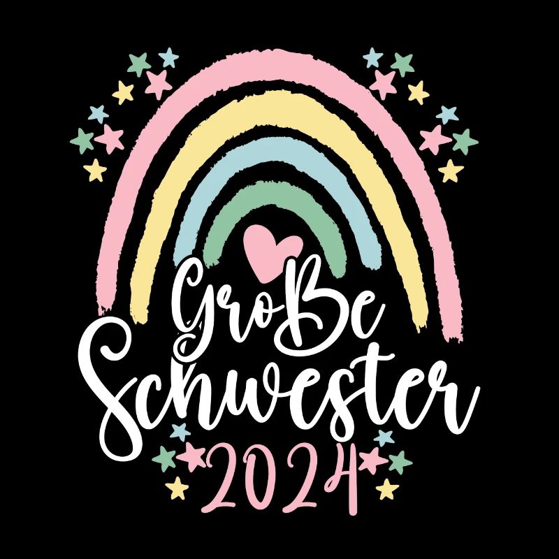 Große Schwester 2024 Baby Verkündung Regenbogen