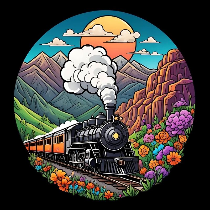 Nostalgischer Eisenbahnzug qualmender Lokomotive