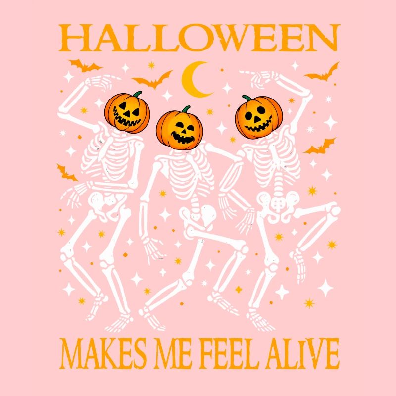 Funny Halloween Dancing Skeletons Jack O Lantern