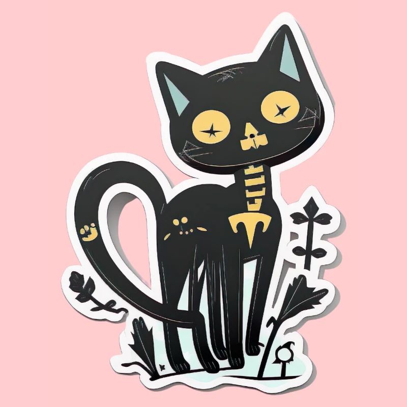 Süße abstrakte schwarze Katze