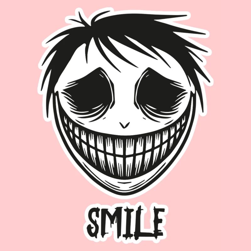 Visage souriant effrayant - Conception de sourire