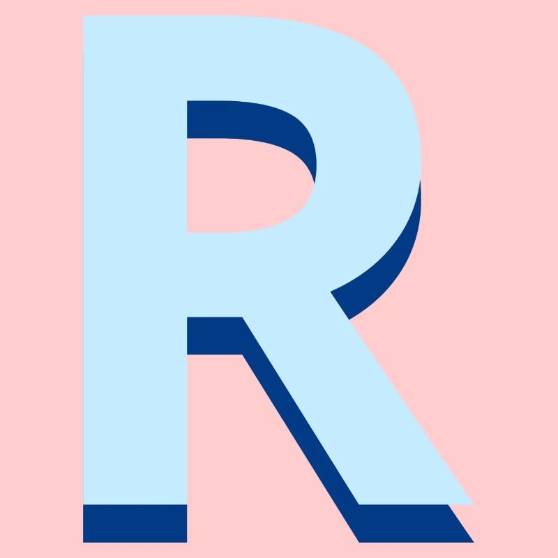 Pop und moderner blauer Buchstabe r