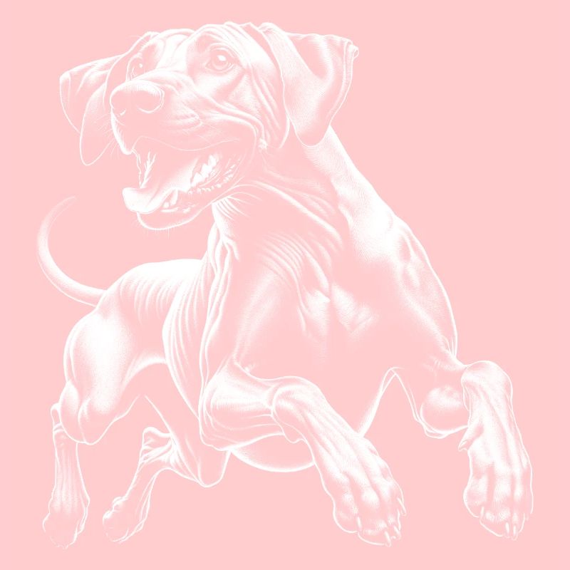 Fröhlicher Rhodesian Ridgeback im Zeichenstil