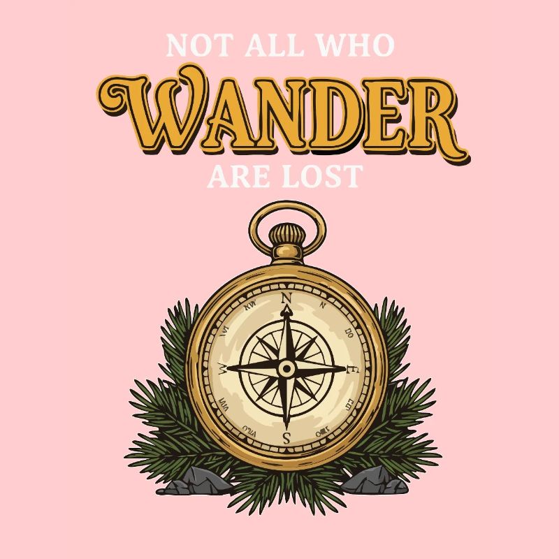 Camping Compass Humor Quote Wander Lost