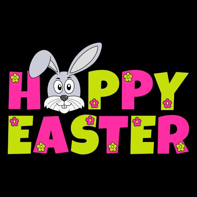 Happy Easter Easter Flowers Rabbit Hoppy Easter