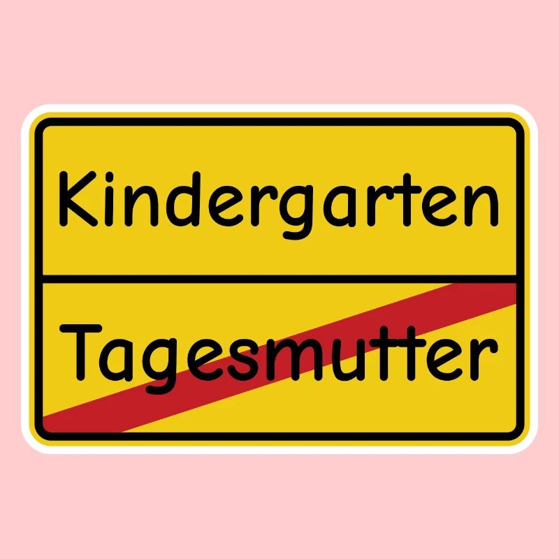 Tagesmutter Kindergarten Ortsschild comic neu