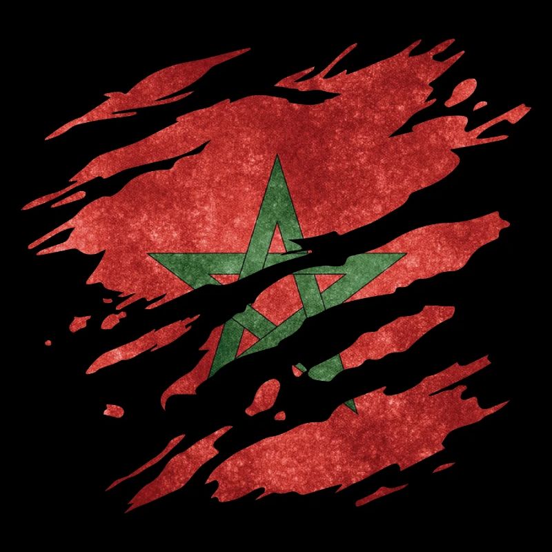 Morocco - national flag, scratches, cracks