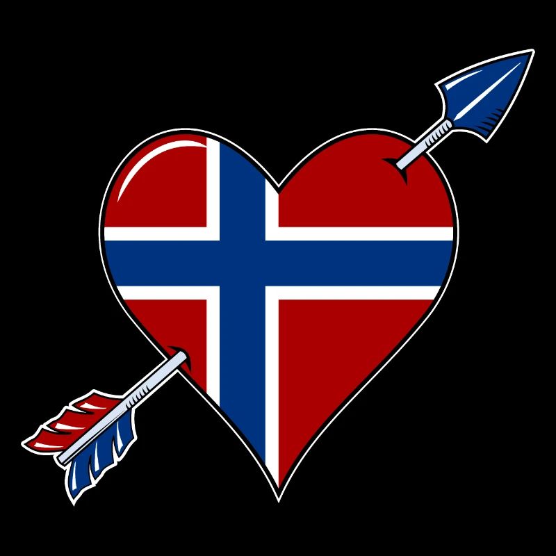 Norwegen Flagge Herz verliebt