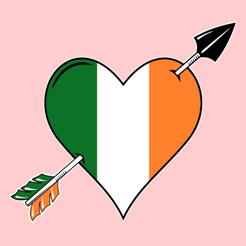 Irlande drapeau coeur amoureux