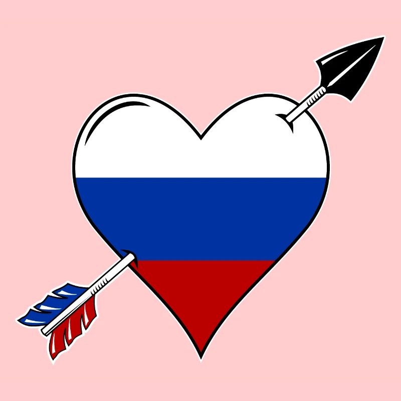 Russie drapeau coeur amoureux