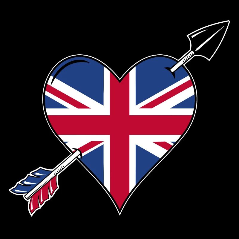 États-Unis Drapeau britannique Drapeau Coeur Amour