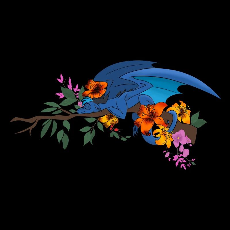 Drache und Lilien