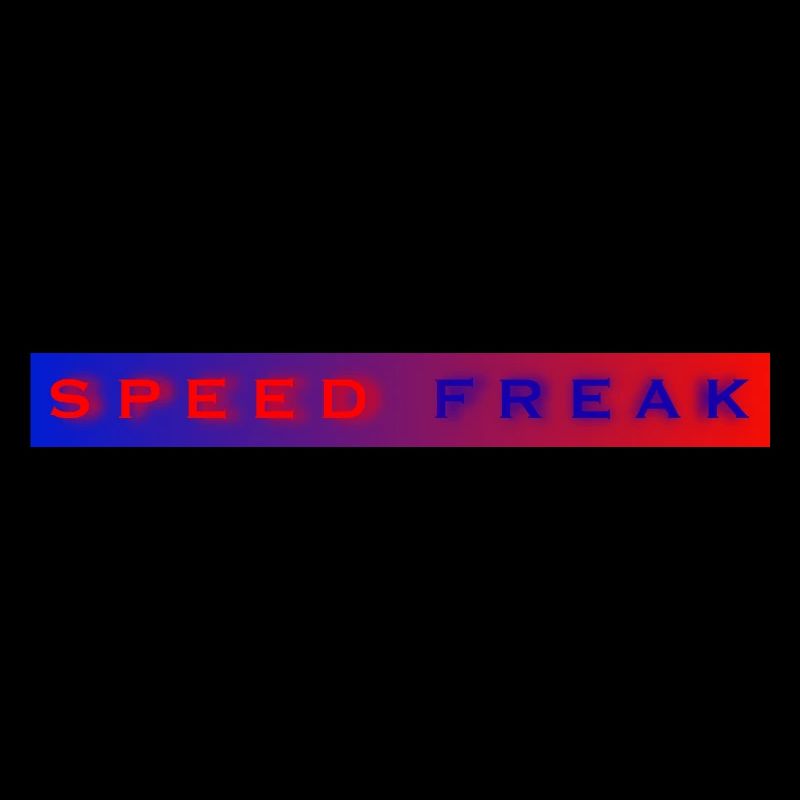 Speed Freak mit blau roter Hintergrund