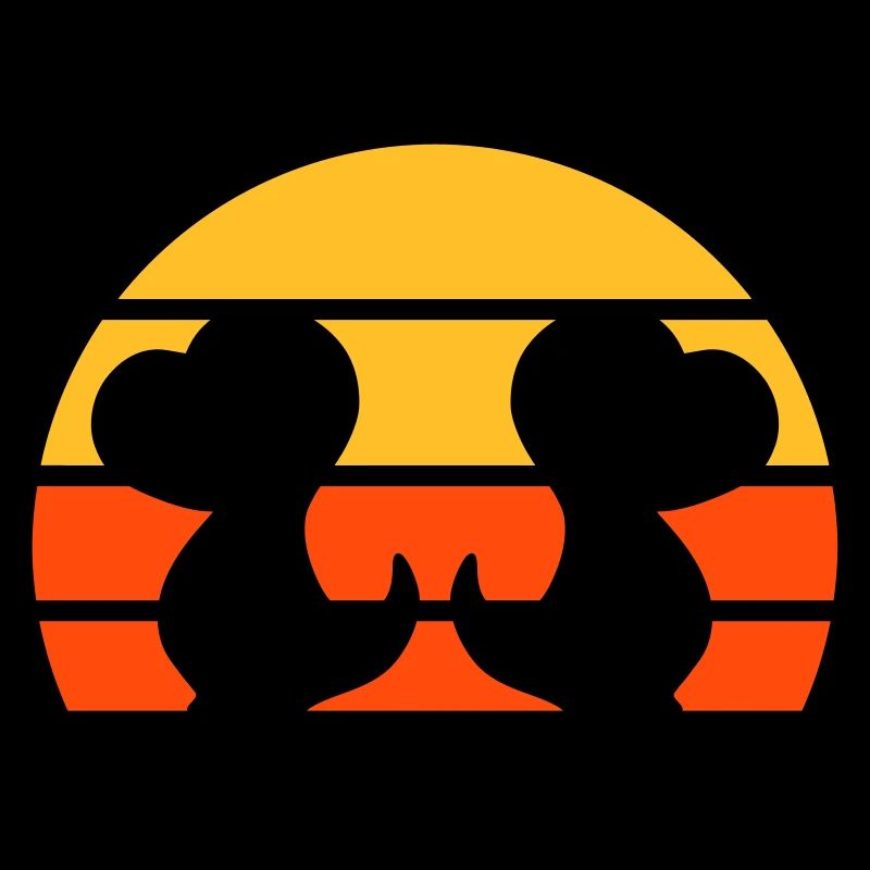 Zwei Dinosaurierbabys vor Halbsonne