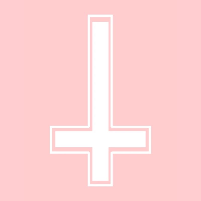 Upside down angular white cross