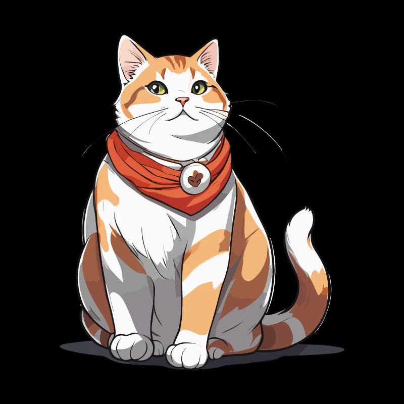 Chat avec écharpe