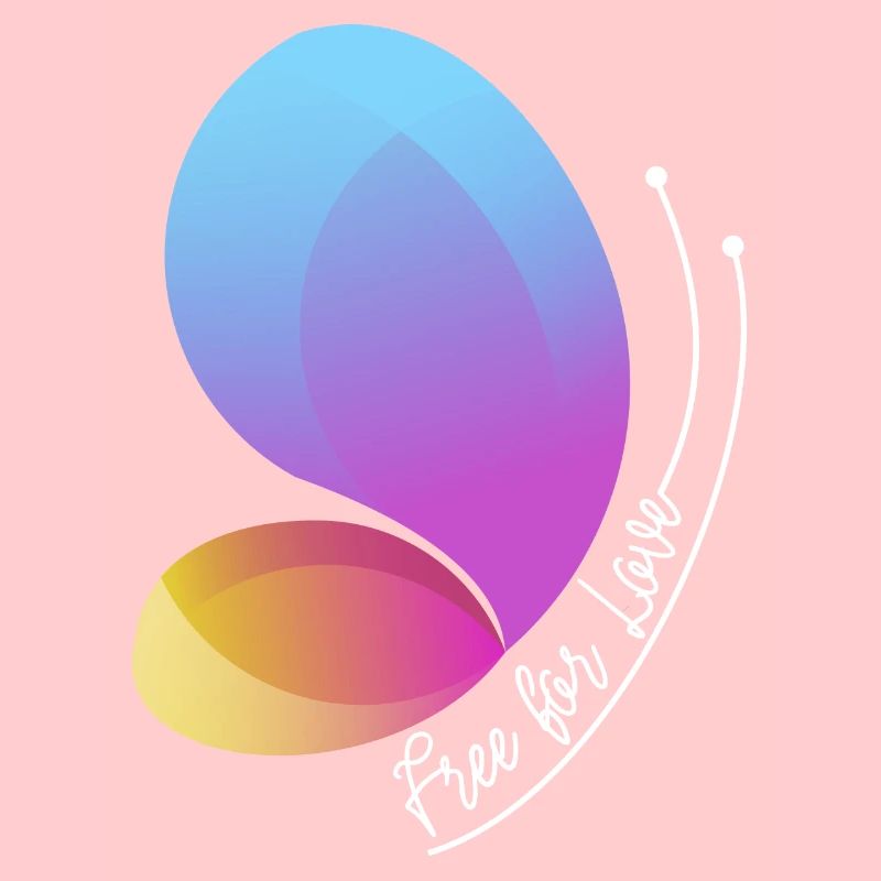 Frei durch Liebe Gradient Schmetterling