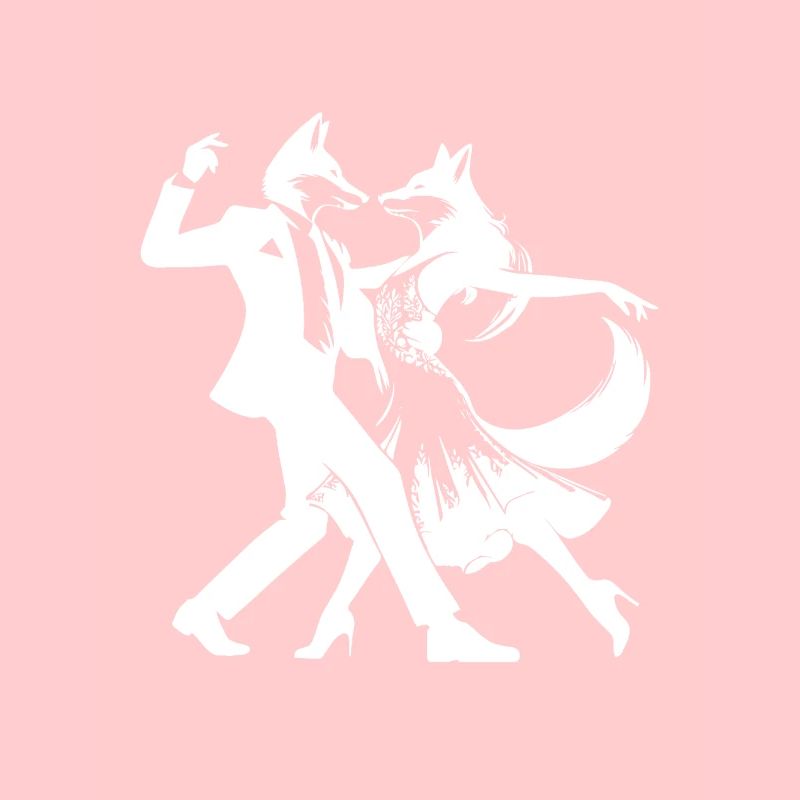 Design de tango cool : Deux renards dansants !