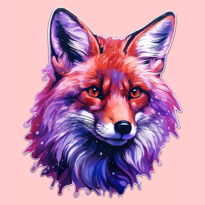 Colorful fox head