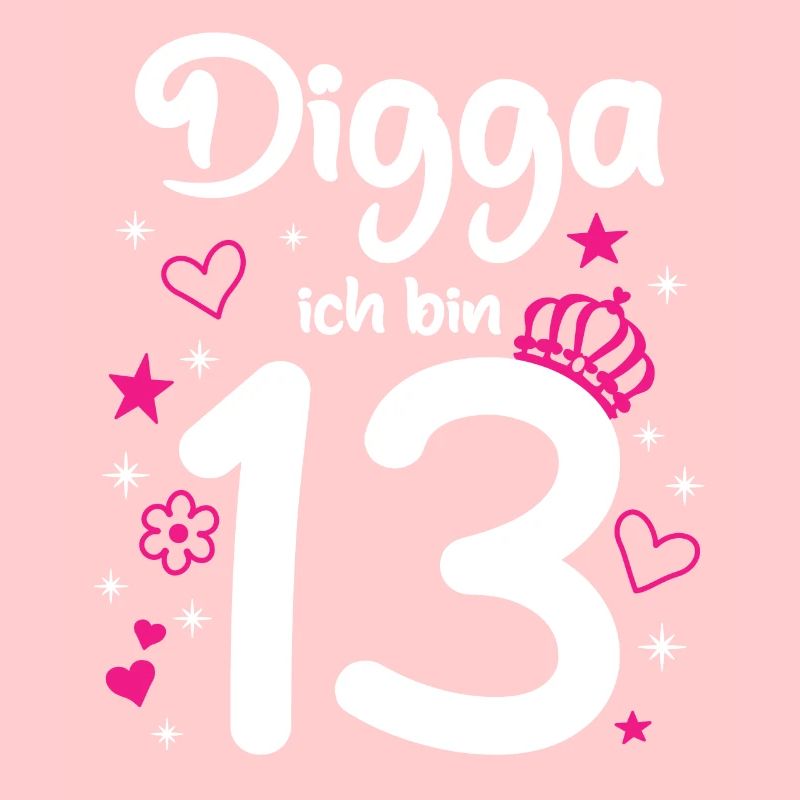 Pink Digga ich bin 13 Mädchen 13. Geburtstag