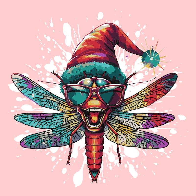 Libellule Noël drôle