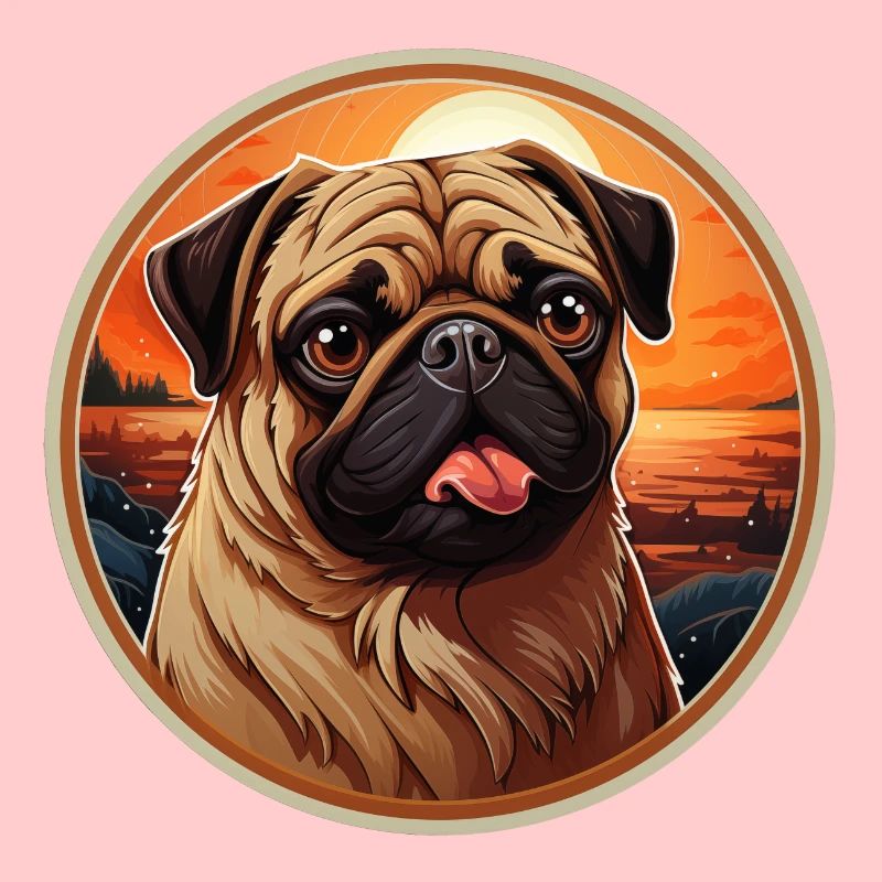 Treu blickender Mops Kopf