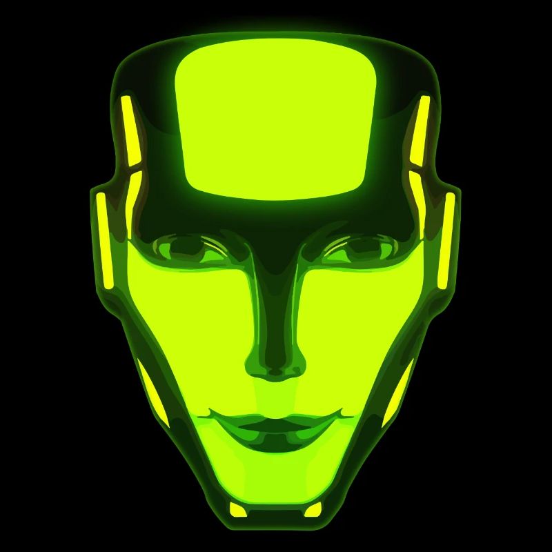 Visage de robot néon