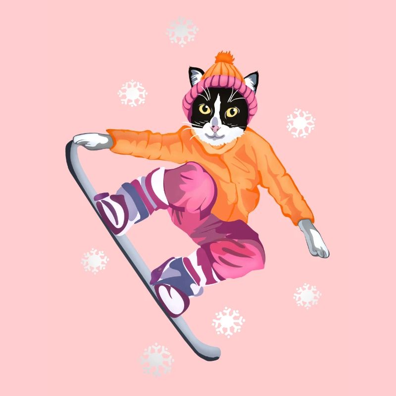 Snowboard Katze