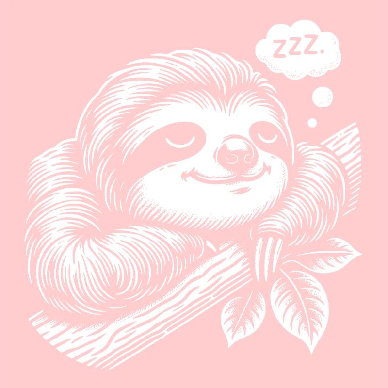 Cute sleepy sloth getting calm