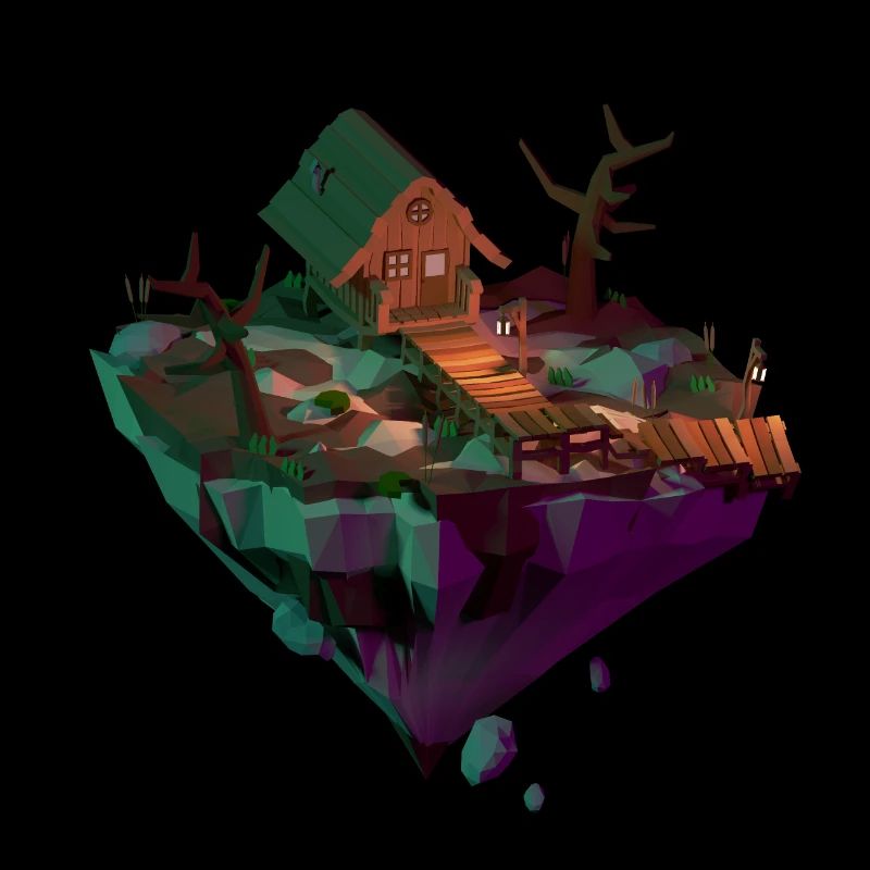 Cabane de tourbière | Low poly
