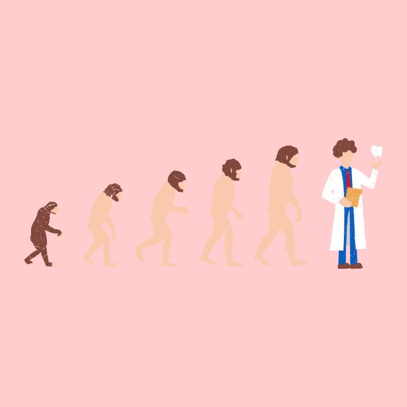 Evolution Zahnarzt Lustige Geschenkidee