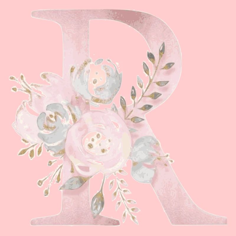 Buchstabe R mit Blumen