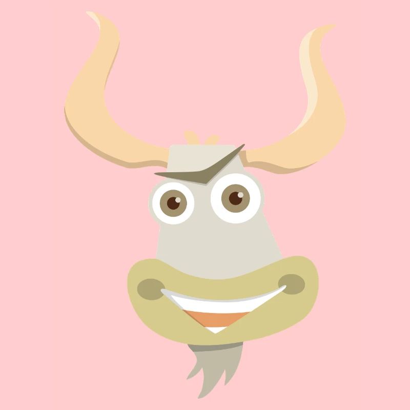 Fröhliche Illustration eines Yakkopfes