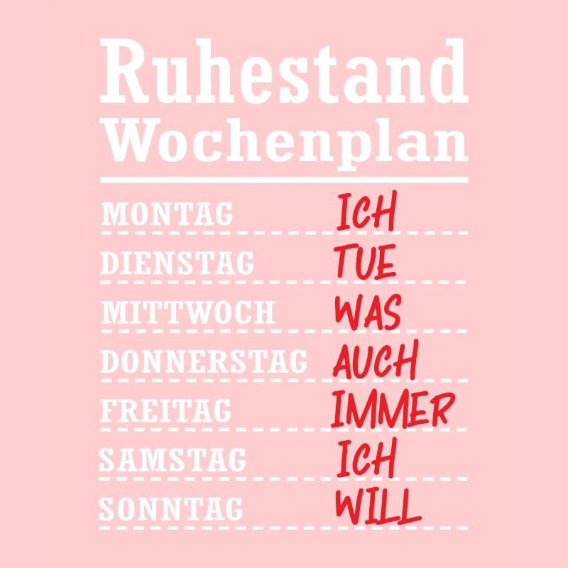 Ruhestand Rentner Wochenplan Geschenk