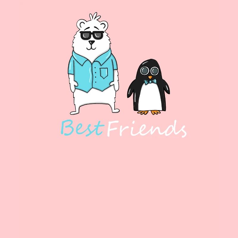Beste Freunde Eisbär Pinguin