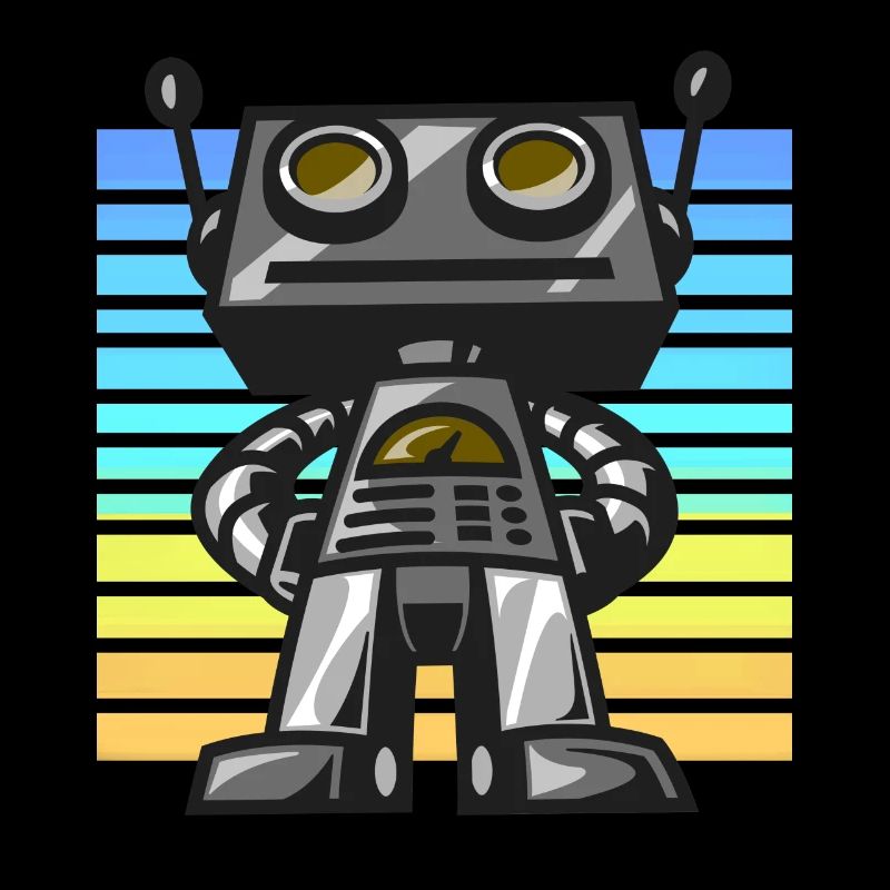 Robot coucher de soleil rétro