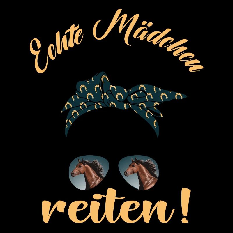 Echte Mädchen Reite Pferde Design