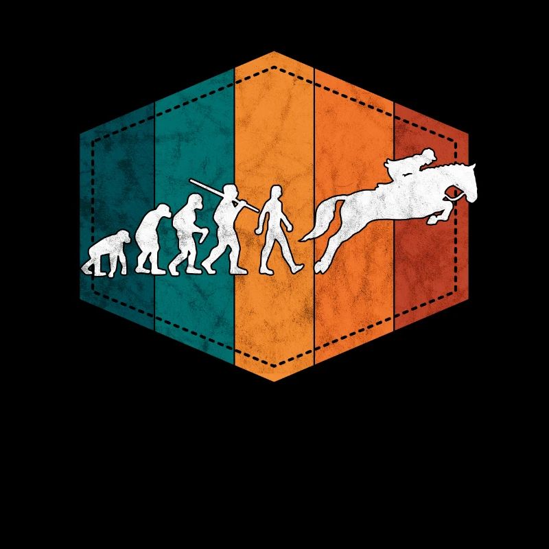 Reiterin Evolution Pferde retro