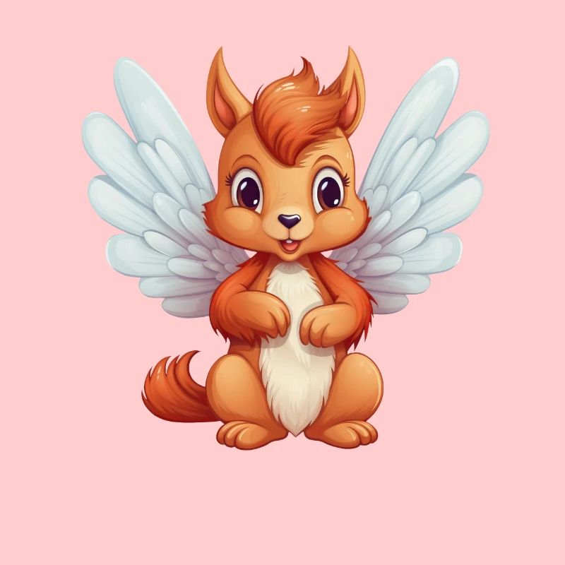 Süßes Eichhörnchen-Engel-Comic