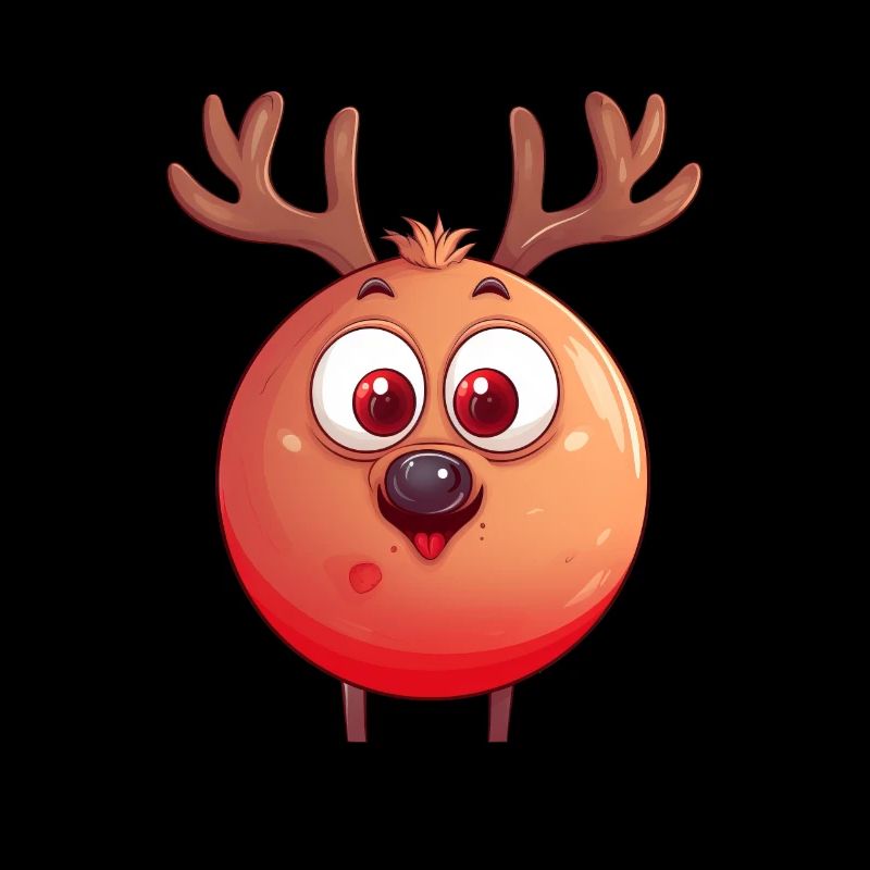 Rundes Rentier-Weihnachtskugel Comic Design