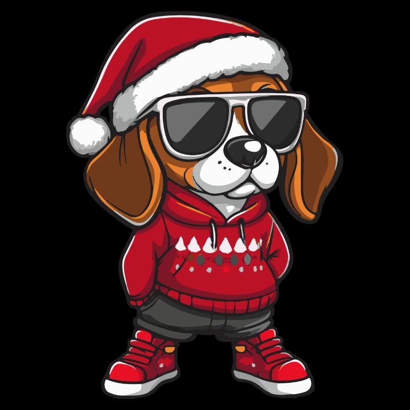 Beagle chien Noël bande dessinée cool