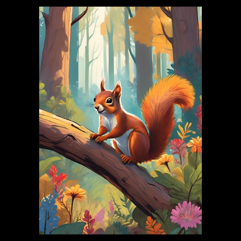 Eichhörnchen im Wald Grün
