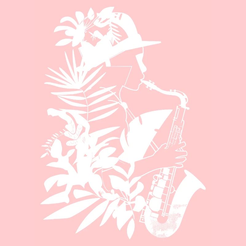 Weiblicher Saxophonist Comic Look
