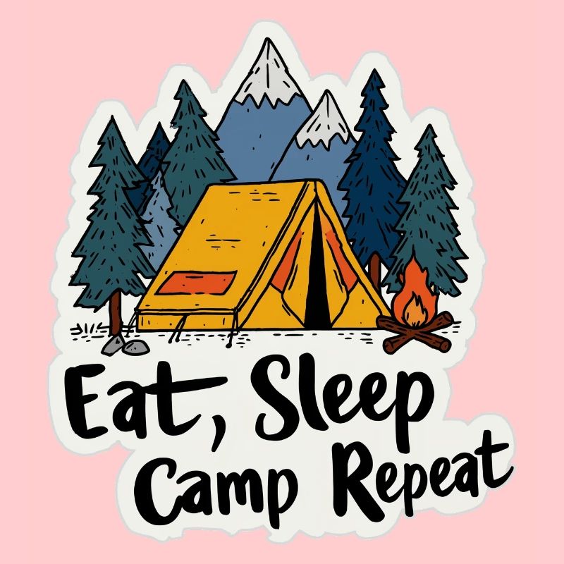 Camping Spruch Eat Sleep Camp Repeat Camper Outdoo